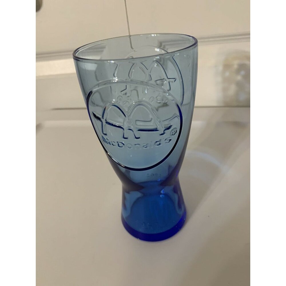 McDonalds Vintage Retro Blue Coke-Style Fountain Drinking Glass Collectible 1961